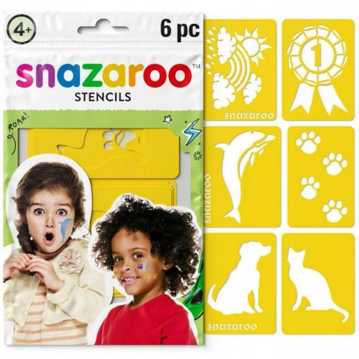 SNAZAROO ŠABLÓNY NA MAĽOVANIE NA TVÁR A TELO 6 kusov, UNIVERZÁLNE