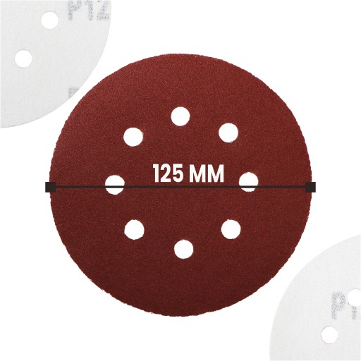 10x brúsny kotúč Otvory na suchý zips 125 mm P120 kotúče Kotúč Brúsny kotúč