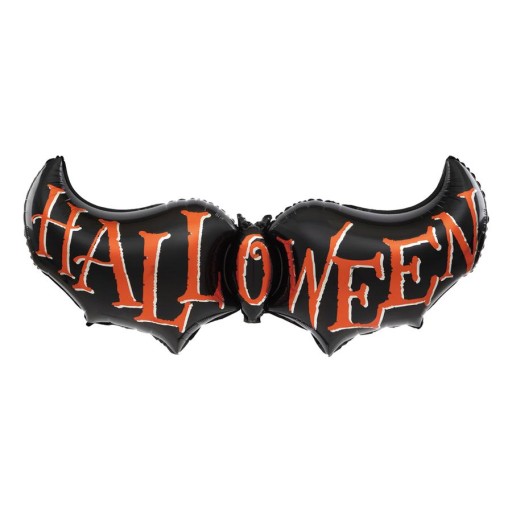 FÓLIOVÝ BALÓN NA HALLOWEEN, ČIERNY NETOP, VEĽKÝ, S NÁSTROJOM, 120x43 cm, BALÓNY