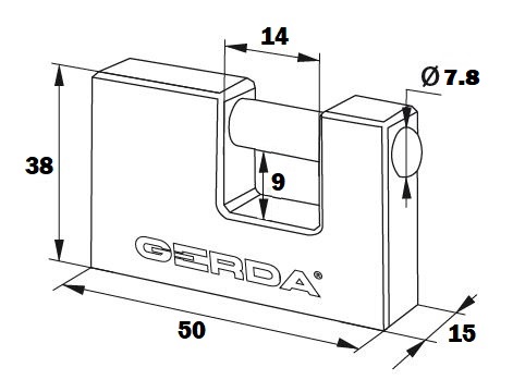 LIATINOVÝ BLOK VISIACI ZÁMOK GERDA KZZT T50 50mm