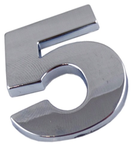 ZNAK ČÍSLO ČÍSLA VEĽKÉ PÍSMENO CHROME 5 PÄŤ R2I03