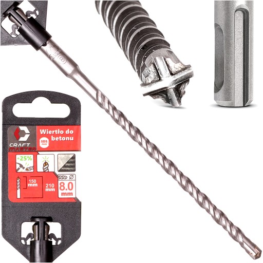 NÁSTENOVÝ VRTÁK 8 x 210 mm SDS-PLUS Krížový vrták do BETÓNU pre Sds Drill