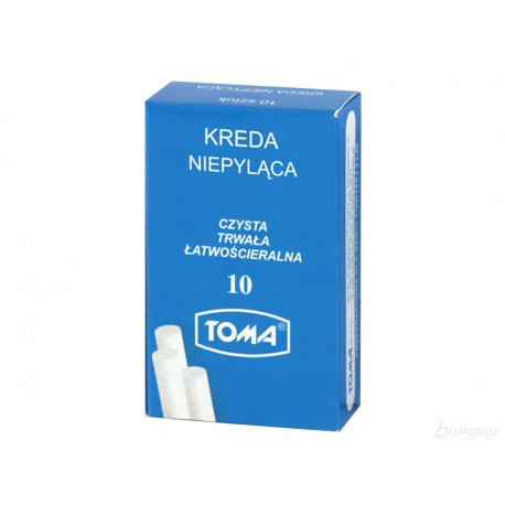 TOMA biela školská krieda, okrúhla, bezprašná, 10 ks