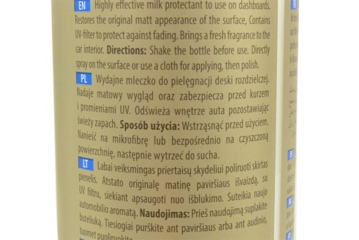 K2 MLECZKO ČISTIACI PROSTRIEDOK NA PALUBNÚ DOSKU KOKPITU K2