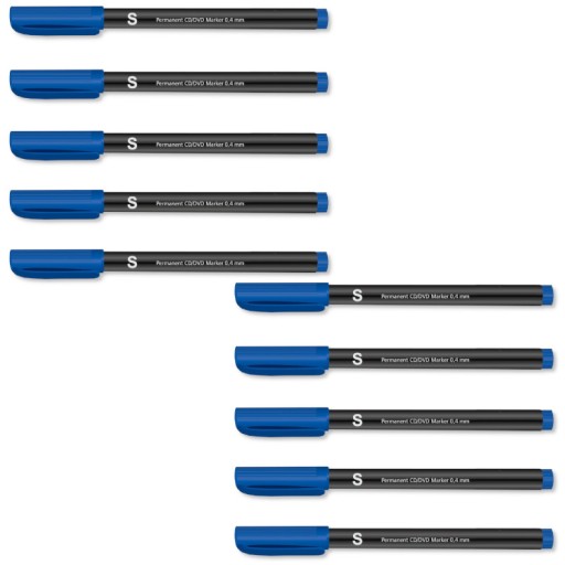 Jemné pero 0,4 mm DVD fóliové pero Blue Set x10