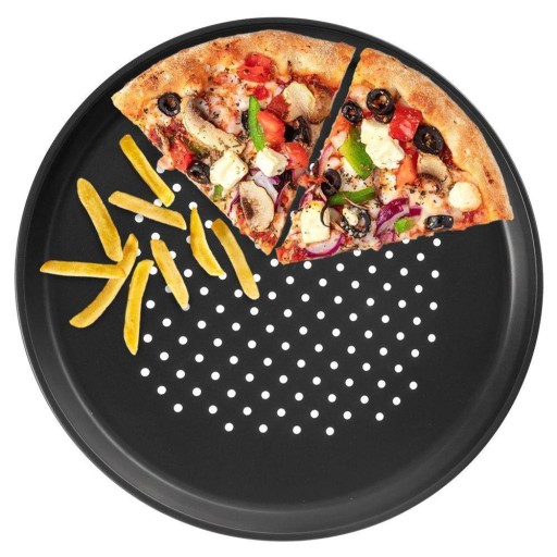 Oceľová forma na pečenie pizze, okrúhly plech, dierovaný plech, 32 cm