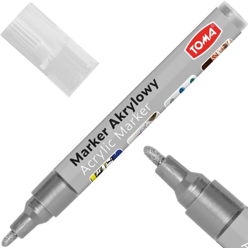 TOMA TO-402 Akrylový popisovač 2,5 mm strieborný