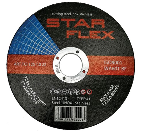 Oceľový rezací kotúč 125x1,0x22,23mm STAR FLEX