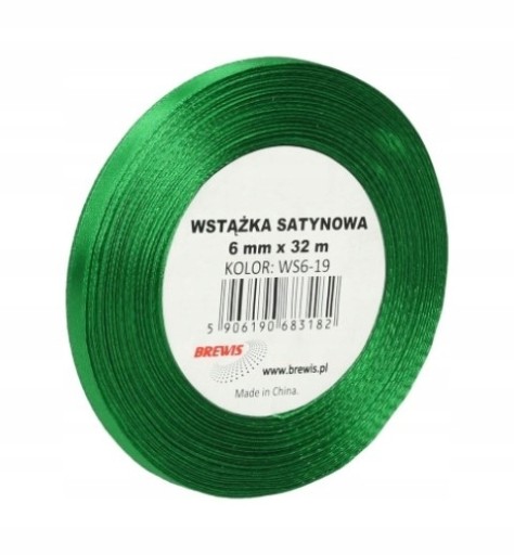 Zelená saténová stuha 6 mm x 32 m WS6-19