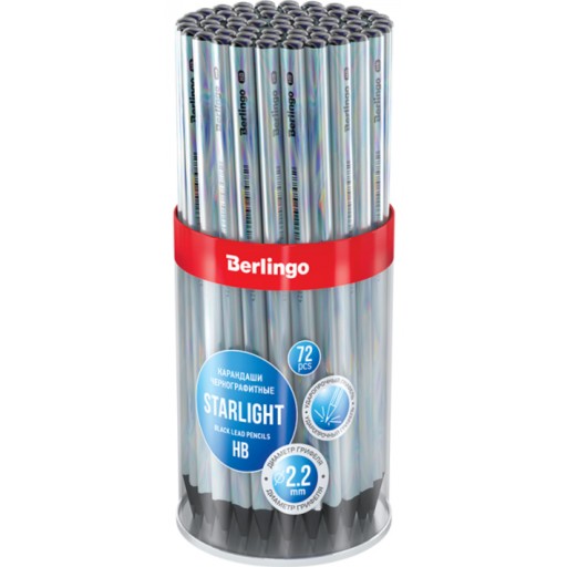 Čierna drevená školská ceruzka Berlingo Starlight HB