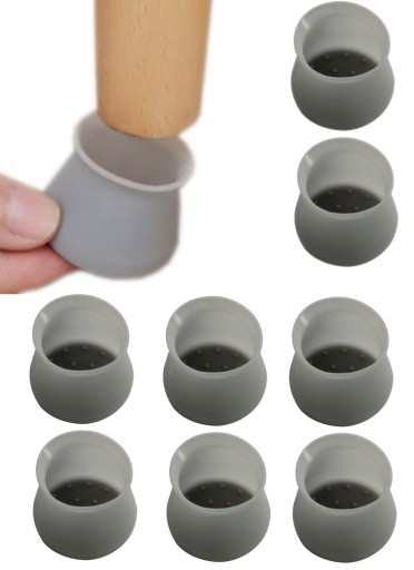 8 OCHRANNÝCH POTAHOV NA NOHY STOLIČKY 25-45 mm ŠEDÉ