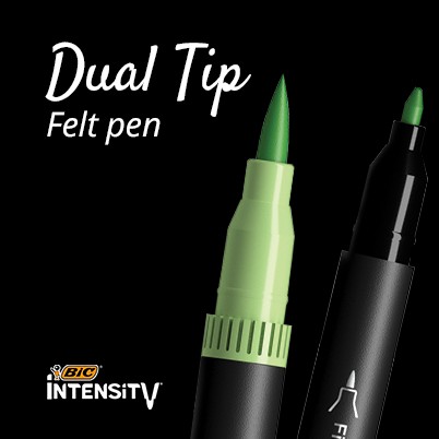 BIC Dual Tip obojstranný popisovač - GREEN PASTEL
