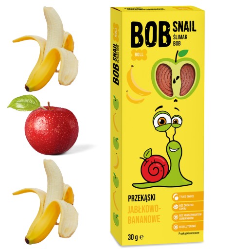 BOB SNAIL 30g slimák Jablko Banán lahodný snack