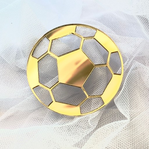 Futbalový futbal Dekor na stranu torty Plexiglass Gold Mirror