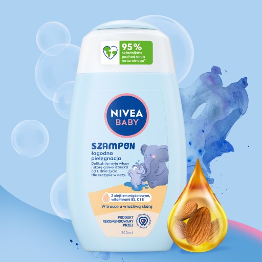 NIVEA BABY šampón jemná starostlivosť 200 ml