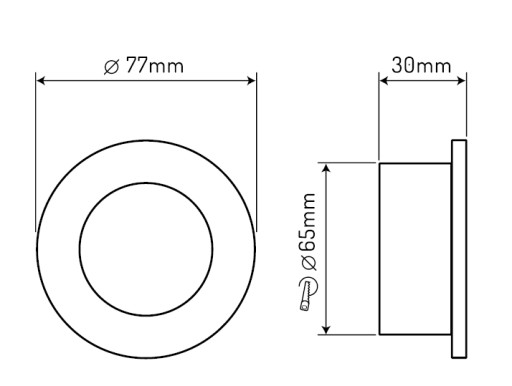 Stropné svietidlo 50mm okrúhle pevné MR16 SATIN