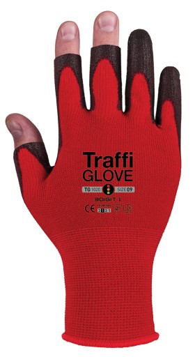 Bezprstové pracovné rukavice Traffi 3 DIGIT, veľkosť 10