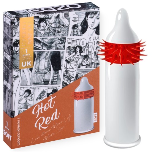 Egzo Hot Red KONDÓMY S ORIEŠKAMI