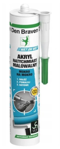 Den Braven Acrylic okamžite natierateľný mokrým bielym mokrým na mokro 300 ml