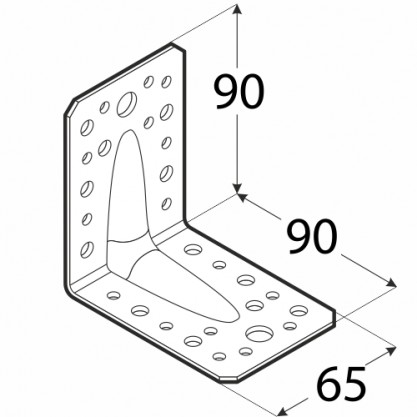 KPS1 KONEKTOR MONTÁŽNY UHOL S RAZENÍM 90x90x65x1,5 10ks DOMAX