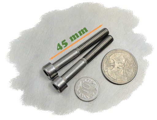 M6x45 VALCOVÁ ŠMUSOVÁ SKRUTKA, KYSELINOM ODOLNÁ, nerezová oceľ, A4 912 (10)