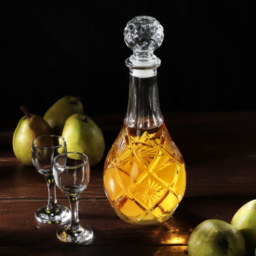 KARAFA NA VODU KRYŠTÁLOVÁ WHISKY 0,8L SKLENENÁ FĽAŠA S KORKOM
