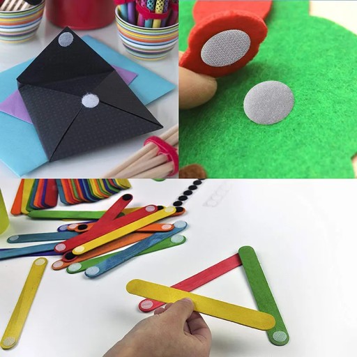 SAMOLEPIACI VELCRO OKRUHOVÉ KRUHY S LEPIKOM DIY 15mm 60 párov BIELY