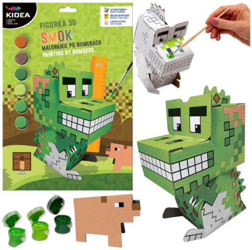 3D maľba figúrok podľa čísel KREATÍVNA SÚPRAVA pre chlapca DRAGON Kidea