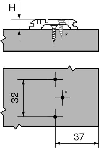 Vedenie závesu BLUM 173L6100 0 mm skrutky - spa