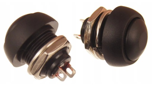 PBS-33B chvíľkové tlačidlo Black 12mm