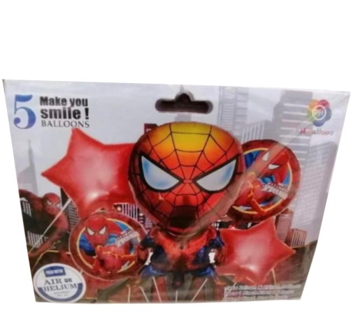 Sada 5 balónov Spiderman pre narodeninovú zábavu