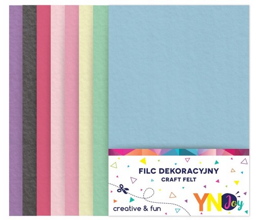 Dekoračná plsť YN Joy, listy A4/8 - pastel