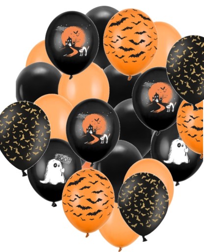 HALLOWEENSKÉ BALÓNY - Sada 20 kusov zmiešaných kusov - Hélium