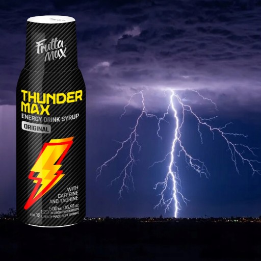 FRUTTAMAX THUNDER MAX ENERGY DRINK SIRUP Ikonická chuť RED BULLA SODASTREAM