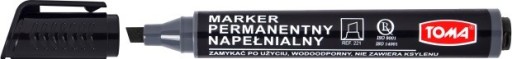 Permanentný popisovač Toma TO-221, čierny, skosený