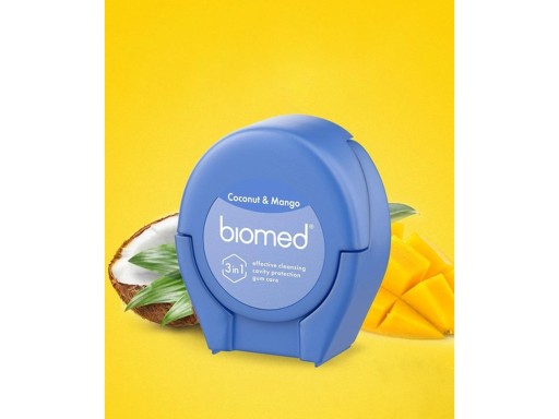 Zubná niť Splat Biomed s príchuťou kokos a mango 50 m opuch