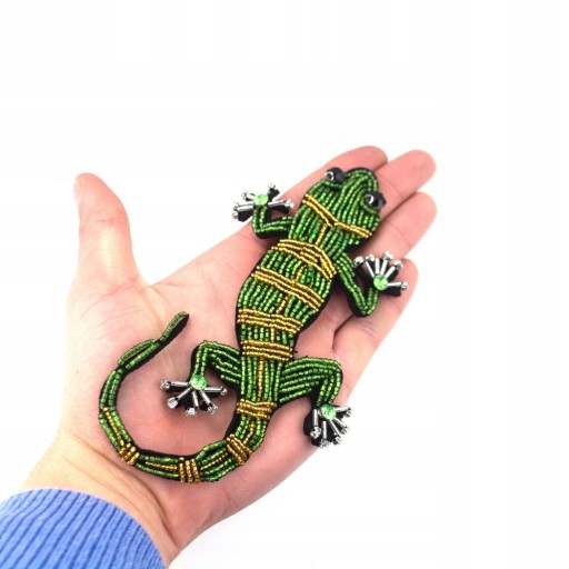Nášivka jašterica Gecko s štrasovými korálkami