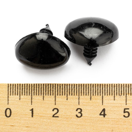 Nosy na hračky, plastové, čierne, 19 x 24 mm, kolík: 5 ~ 6 mm, 20 kusov