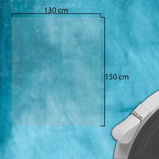 SIEŤKA NA KOMÁRY NA OKNO UNIVERZÁLNA VEĽKOSŤ 130X150CM NA KOMÁRE, HMYZ + suchý zips