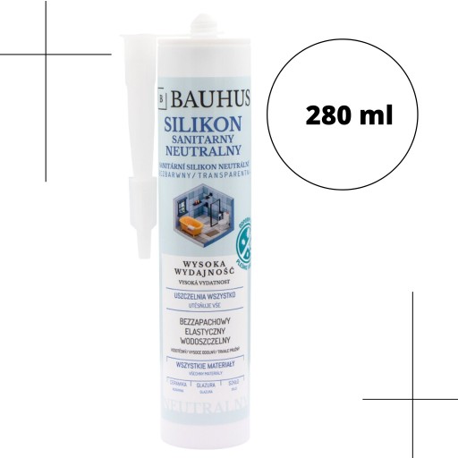 Sanitárna SILIKÓNOVÁ, BEZFAREBNÁ, transparentná Bauhus