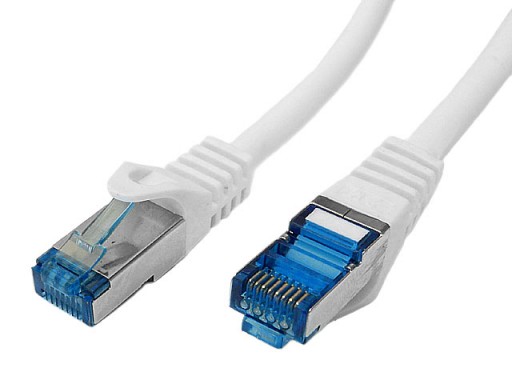 Cat.6A PIMF prepojovací kábel tienený RJ45-RJ45 1:1 Cu AWG26 biely 2m