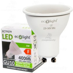 LED ŽIAROVKA 5W GU10 3000K 400lm 120° TEPLÁ BIELA FARBA