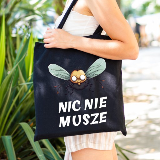 Nákupná taška Cotton Shopper s potlačou čiernej farby ako darček