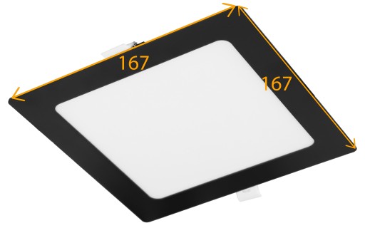 LED panel, zápustný, sadrokartónový, čierny, stropné štvorcové svietidlo, 12W