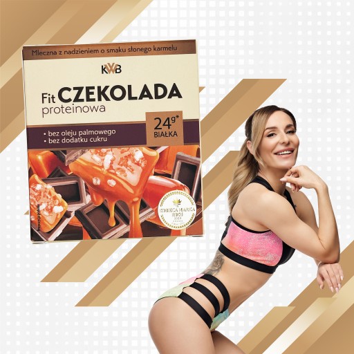 FIT Proteínová čokoláda 80g KWB mlieko s príchuťou slaného karamelu