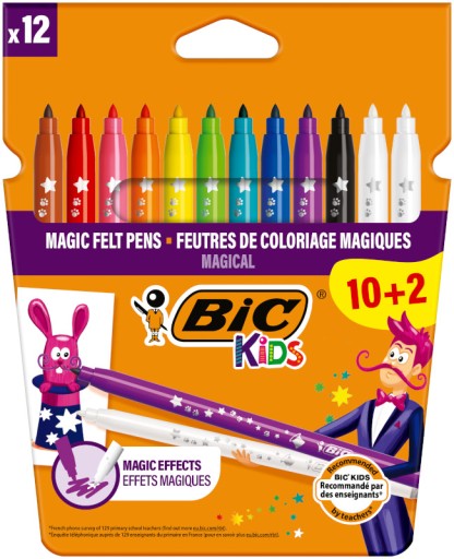 BIC KIDS MAGIC TRIPS VÝLETY ZNAČOVAČE MAGICKÉ PERÁ S GUMOU 12 FAREB