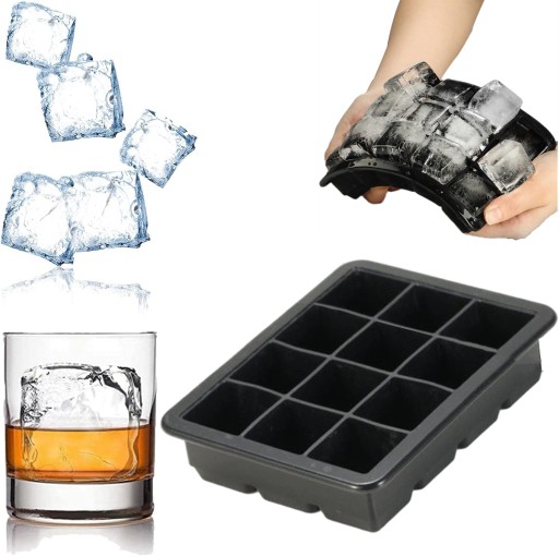 Forma na ľad XXL KOCKY SILIKÓNOVÁ Forma na ľad 12 veľkých kociek