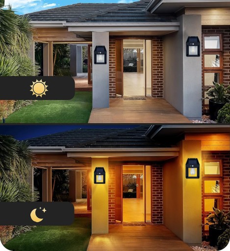 LED SOLÁRNE LAMPY VONKAJŠIE NÁSTENNÉ LAMPY SÚMRAK SNÍMAČ POHYBU
