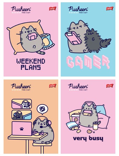 Pusheen Unipap A5 32k mriežkový notebook