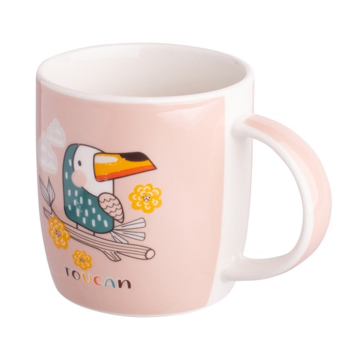 HRNČEK PRE DETI Hrnček vtáčiky Tukan porcelán 250ml